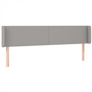 Cabecero de Cama con LED Tapizado en Tela Gris Claro 203x16x78/88 cm