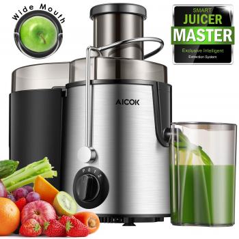 Aicok Licuadora De 400W Fabricado En Acero Inoxidable Exprimidor De Frutas Y Verduras