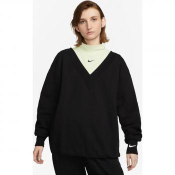 Sudadera de mujer Swoosh FLC Nike, color negro, talla S