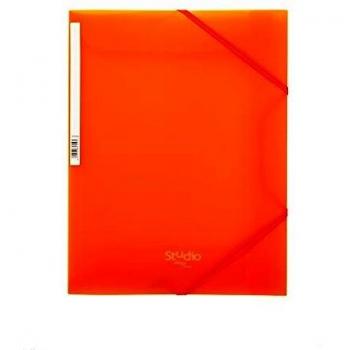 Carpeta de gomas Pardo Studio Style Solapas PP Folio Color naranja