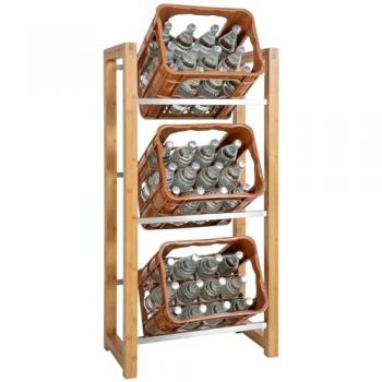 Estantería Robin Natural para 3 Cajas de Bebidas, Estable y Ahorra Espacio