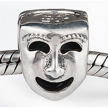 soulbead Comedia Tragedia Teatro Máscara Encanto auténtica plata de ley 925 Bead para Europea Pulsera Joyería