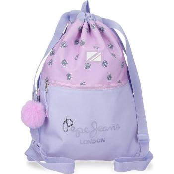 Mochila saco Pepe Jeans Becca con bolsillo frontal color morado