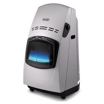Estufa de Gas De'Longhi VBF2, 4200W con Termostato y Llama Azul, Acero Inoxidable, Negro y Plata