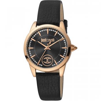Just Cavalli Rhinestone Women's Analog Leather Watch, Multicolor, Size: ONE SIZE