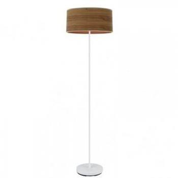 Lámpara de Pie Elegante FABRILAMP Jerte Blanco/Madera Oscura 165x40x40 cm