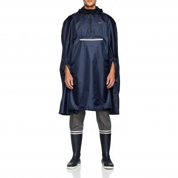 CMP Unisex Hooded Waterproof Rain Poncho Black Blue XS