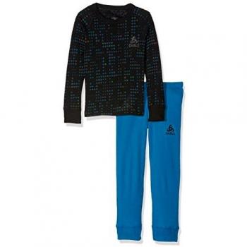 Odlo Set L/S Long Conjunto Térmico, niños, Azul