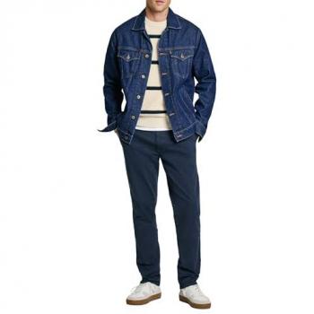Pepe Jeans Men's Slim Fit Twill Chino Pants - Dulwich Blue, Casual Cotton 38
