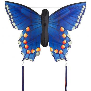 Invento 106547 – Butterfly Kite swall owtail L Niños Dragón einleiner, a partir de 5 años, 80 x 130 cm y 2 x 6 m Dragón Cola Ripstop de poliéster 2 – 5 Beaufort, Azul