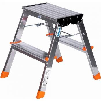 Escalera plegable de 2 peldaños Krause 130020 Plateado Aluminio