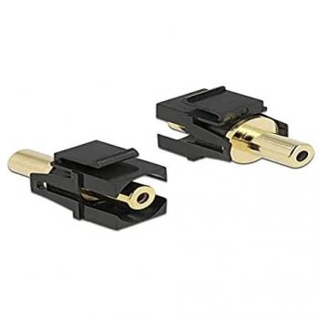 Módulo Keystone Jack 3,5 mm 3 Patillas Hembrana Vergoldado Negro - Accesorio para Servidores