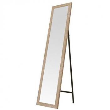 Espejo de Pie Rectangular de Cuerpo Entero 37x157 cm con Marco de Madera Natural - Lola Home