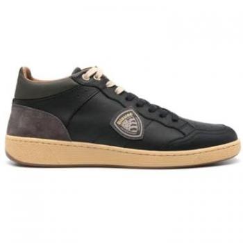 Blauer USA® Men's F4MURRAY Black Lace-Up Sneakers with Contrast Details, Size 46