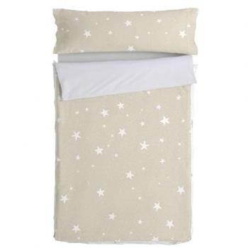 Saco Nórdico Happyfriday Little Star Beige 105x200 cm (Cama 105) Sin Relleno, 100% Algodón, Calidad de 150 TC