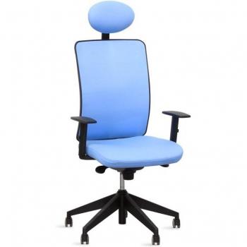 Silla Ergonómica Louise con Cabezal Azul Claro