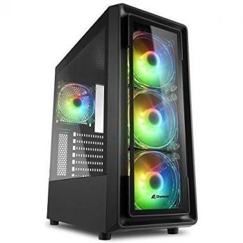 Sharkoon TK4 RGB, Caja de Ordenador, PC Gaming, Semitorre ATX, Negro