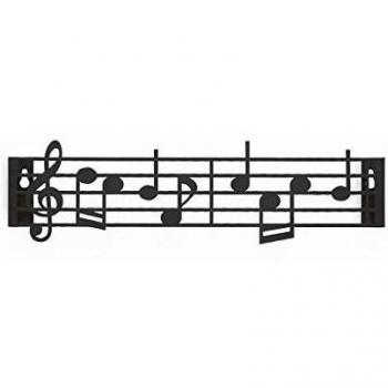 Balvi Colgador para Llaves Musik Color Negro En Forma de partitura Musical en Clave de Sol Incluye Tornillos Hierro 21 cm