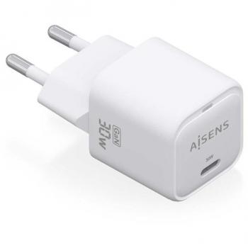 Cargador GaN 30W Aisens - 1xUSB-C PD3.0 QC4.0, Blanco