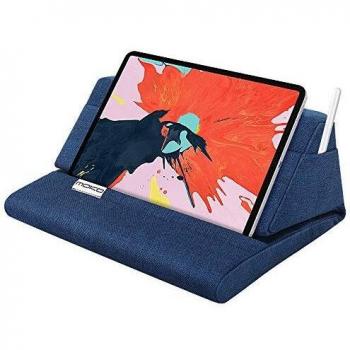 MoKo Soporte de Almohada para Tableta, Contenido hasta 11'', Compatible con iPad Pro 12.9 5ª Gen /4ª Gen, iPad 10.2'', iPad Air 3/2,/ Pro 11/10.5/9.7, Mini 5 4 3, Samsung Galaxy Tab - Mar Azul