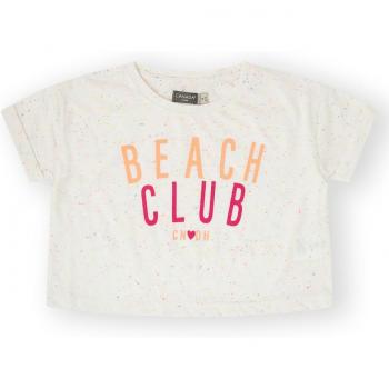 Camiseta de niña crop de manga corta 100% algodón