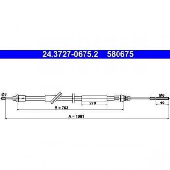 Cable de freno de estacionamiento ATE 24.3727-0675.2