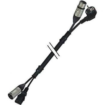 Audibax Cable XLR Macho a XLR Hembra 10 Metros + Toma 220 V