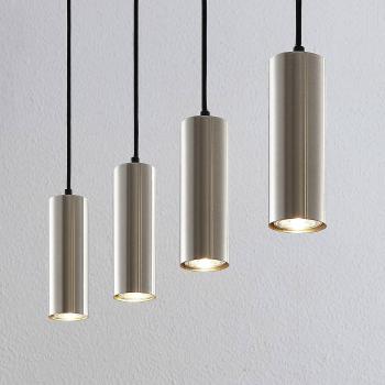 Lámpara colgante Joffrey de Lindby, moderna, 4 luces, color níquel, material metal, compatible con bombillas GU10, diseñada para salón y comedor