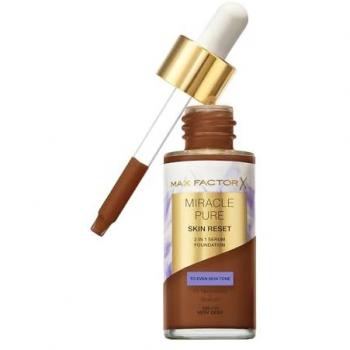 Max Factor Miracle Pure Skin Reset Serum Foundation 100-110 Very Deep 30 ml, 2-in-1 Serum Formula, Healthy Looking Skin, Medium Coverage, Satin Matte Finish, 2% Niacinamide, Dermatologically Tested