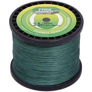 FREEFISHER HILO TRENZADO DE 4 STRANDS 1500M 100%PE 0,37MM 23KG 50LB VERDE