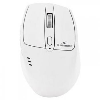 Bluestork Mouse Pro - Ratón inalámbrico 2,4 GHz - 6 botones - Blanco