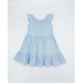 Vestido de bebé niña de algodón a rayas con volante