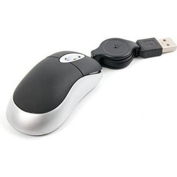 DURAGADGET Ergonómico Mini Ratón con Cable Retráctil para Portátil Lenovo Z50-75 - con Conexión USB