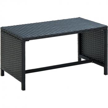 Black Poly Rattan Coffee Table 27.6x15.7x15
