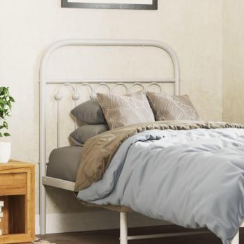 Cabecero de metal blanco 75 cm Vidaxl con estructura metálica, acabado en color blanco, diseño moderno y elegante, dimensiones de 75 cm de altura, compatible con camas estándar
