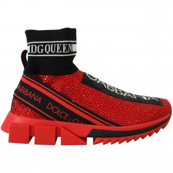 Red Bling Sorrento Sneakers Socks Shoes - EU35/US4.5, Dolce & Gabbana, Sneakers, female, Red, Size: 5 US
