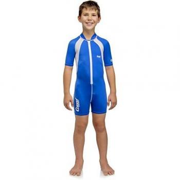Cressi Schwimmanzug Shorty Caicos Kid Traje, Unisex, Azul/Blanco, M