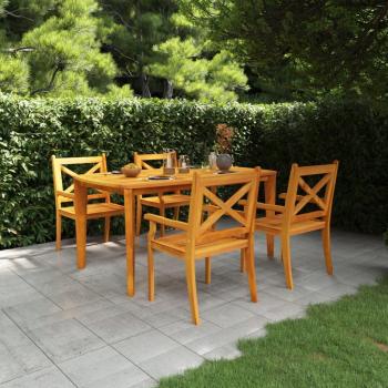 5-Piece Solid Acacia Wood Garden Dining Set