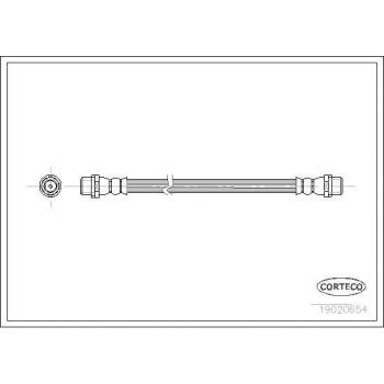 Latiguillo de freno CORTECO 19020654 - manguera flexible para el sistema de frenos, fabricada con materiales de alta calidad, resistencia a la presión y temperaturas extremas, compatible con diversos modelos de vehículos, incluye