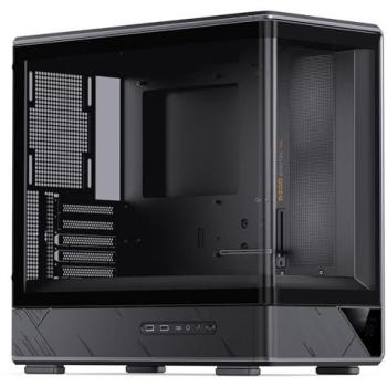 Gabinete Jonsbo D200 Midi-Tower mATX con Vidrio Templado y Display Mini Temp - Negro