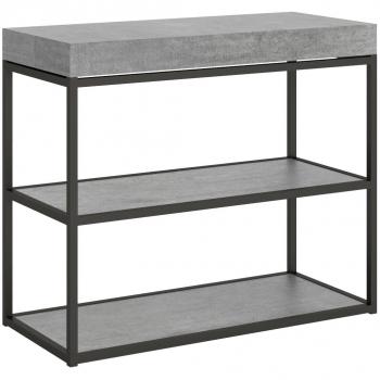 Consola extensible 90x40/196 cm Plano Small estructura cemento antracita