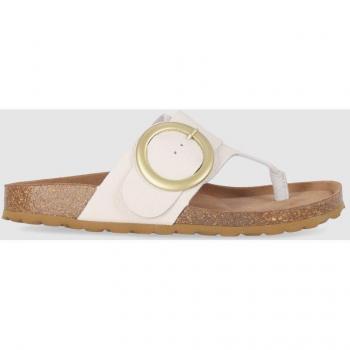 Sandalias planas de mujer de dedo en piel Chika10 Leather KONIL 02 Blanco/White