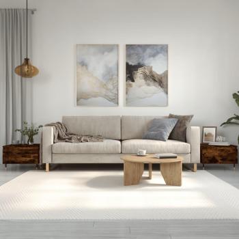 Mesa de café 2 piezas Smoke Oak, madera multicapa, dimensiones 50x46x35 cm, color marrón