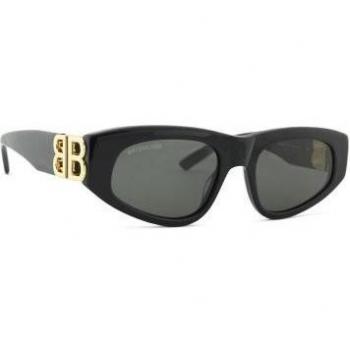 Balenciaga BB0095S Dynasty Cat Eye Sunglasses, Black, Size: 53x19x135mm