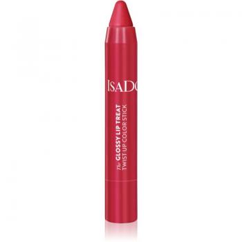 IsaDora Glossy Lip Treat Twist Up Color Moisturizing Lipstick Shade 12 Rhubarb Red 3.3 g