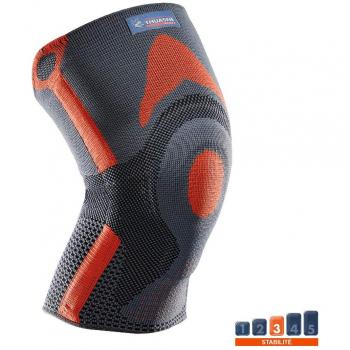 Rodillera rotuliana reforzada Thuasne Sport - Gris/Naranja - Talla XL