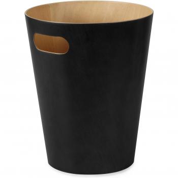 Umbra Woodrow 7.5L Black Wooden Waste Basket