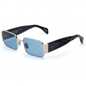 Retrosuperfuture V5h Z Col. Metallic Blue Unisex Squadrata Argento Sunglasses, Square Beige Unisex Sunglasses Sizes: 52 MM, 53 MM