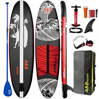 A&BBOARD Tabla de Paddle Surf Inflable, 10'6''x32''x6'' Pink Paddle Board Standing Boat para Jóvenes y Adultos, Bomba de Mano para Todos los Niveles de Habilidad