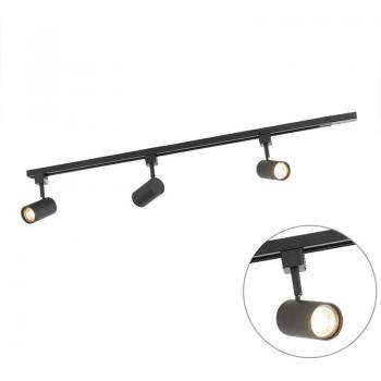 Sistema de Carril Inteligente Negro con 3 Bombillas WiFi GU10 Monofásico - JEANA
